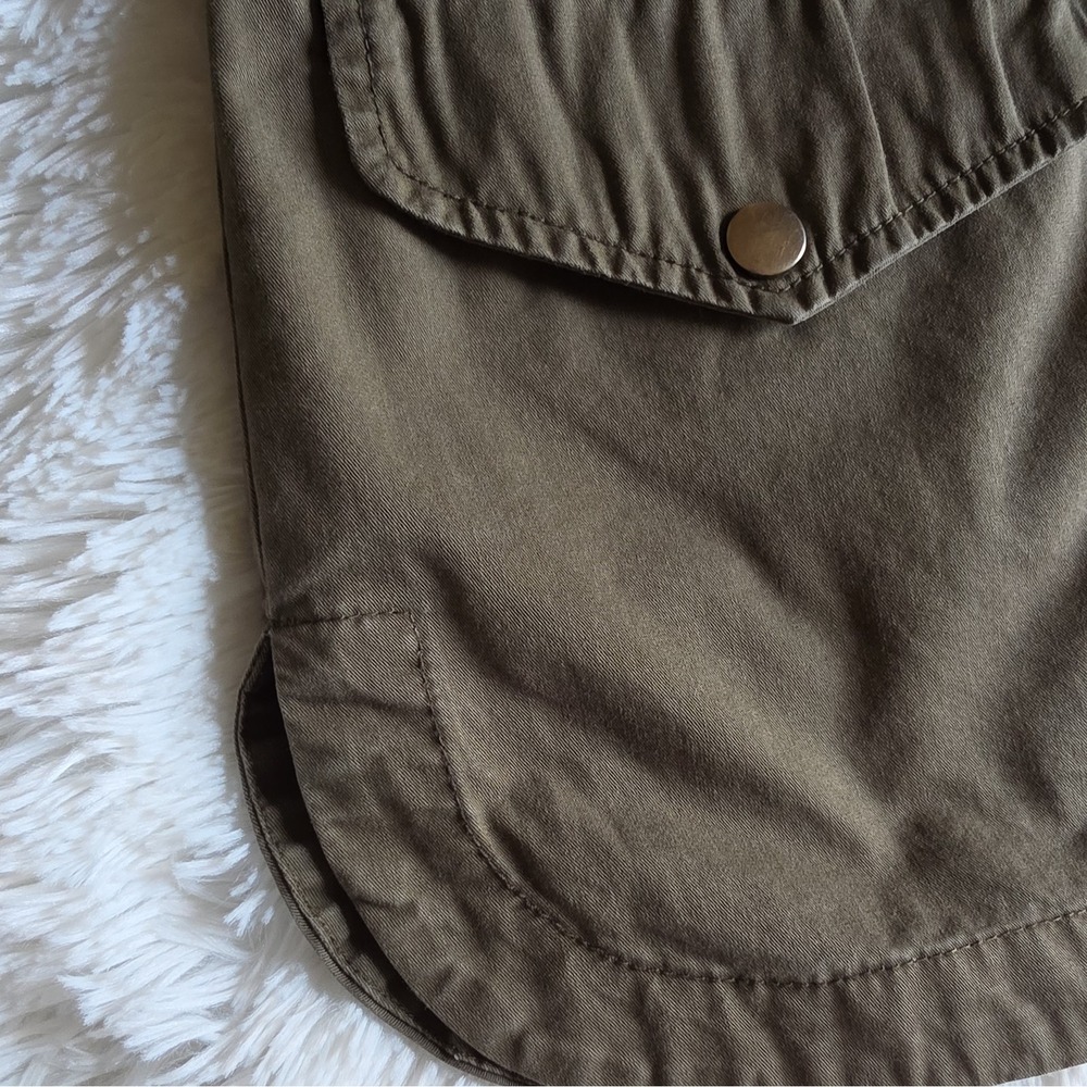 Love Tree Full Zip Hooded Utility Olive Green Military Army 100% Cotton Jacket-S - Picture 11 of 11